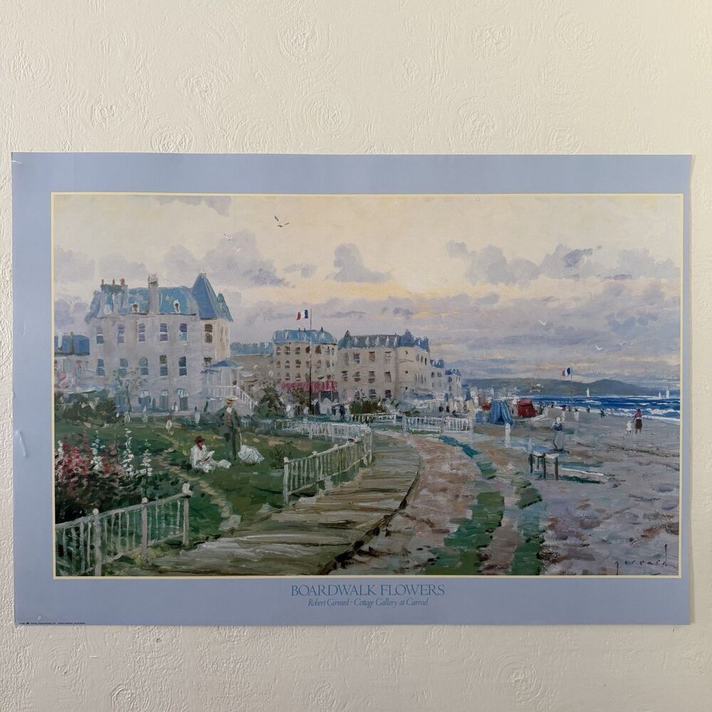 Boardwalk Flowers Robert Girrard Offset Litho Poster Print Cottage Gallery 24x34